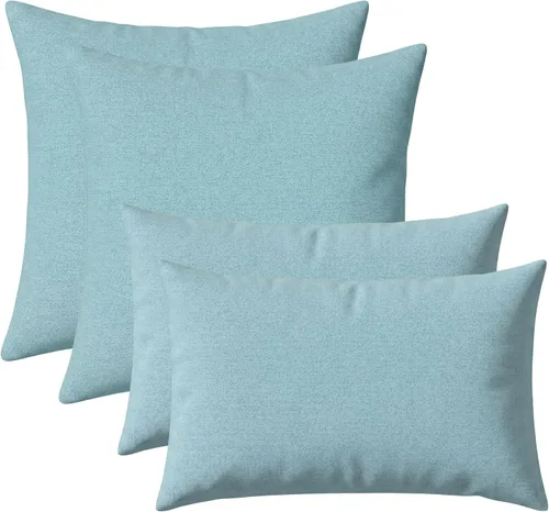 Vista 30 de RSH DECOR: Sunbrella Juego de 4 almohadas lumbares y cuadradas 20 x 12 pulgadas y 17 x 17 pulgadas Tela resistente al agua y a la decoloración