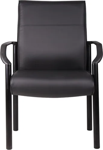 Vista 5 de Boss Office Products B689 Silla de invitados LeatherPlus con respaldo medio en negro, 250 libras
