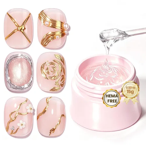 Vista 16 de Beetles - Gel de uñas sólido constructor, gel transparente 3D de 1.06 onzas para esculpir, gel de construcción de gel duro con polvo de uñas