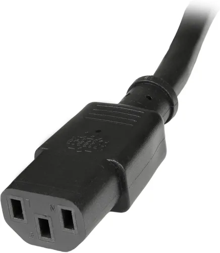 Vista 3 de StarTech.com Cable de extensión de alimentación de 1 pie, C14 a C13, 10A 125V, 18AWG, extensión de cable de alimentación de computadora, IEC-320-C14