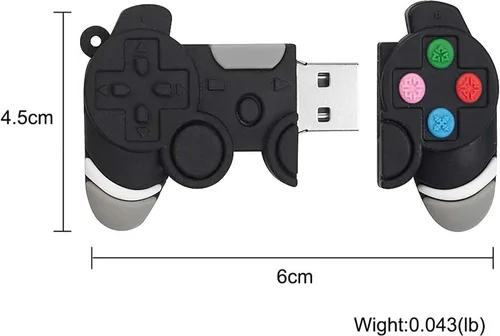 Vista 5 de 64GB 2.0 USB Flash Drive Gamepad Shape, Cool Cartoon Funny Memory Stick Zip Drive Date Storage Pendrive para niños estudiantes regalo