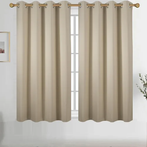 Vista 173 de Diraysid Cortinas opacas beige con ojales para dormitorio, con aislamiento térmico, cortinas de oscurecimiento de habitación, 38 x 54 pulgadas, 2
