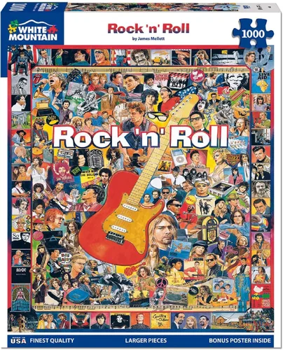 Vista 3 de White Mountain Puzzles Rock 'N Roll - Rompecabezas de 1000 piezas