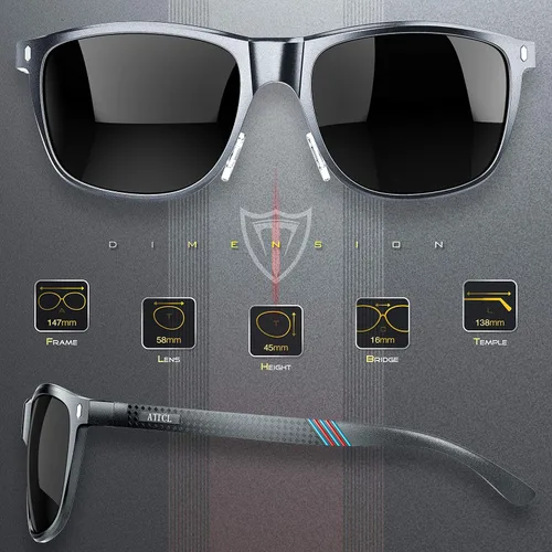 Vista 3 de ATTCL Gafas de sol polarizadas para hombre - Marco metálico Al-Mg ultraligero