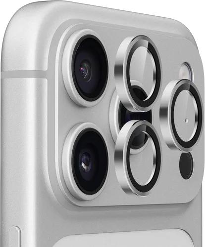 Vista 8 de UARMOR - Protector de lente de cámara compatible con iPhone 17, 16 y 16 Plus: vidrio templado 9H y cubierta de aluminio, transparente HD, kit