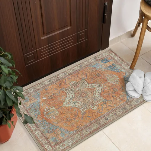 Vista 244 de GLN Rugs Traditional Collection - Alfombra de felpilla lavable a máquina, tradicional lavable, antideslizante, alfombra de felpilla de pelo corto