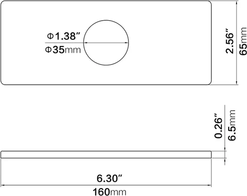 Vista 6 de KAIYING - Placa de cubierta para grifo de baño, placa de escudo de cubierta de orificio para fregadero Universal 6 Inch Rectangle Cover Plate