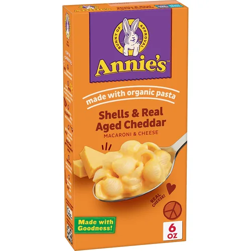 Vista 13 de Conchas de Annie's y Cheddar Añejo Real, hecho con pasta orgánica y queso real, 6 onzas