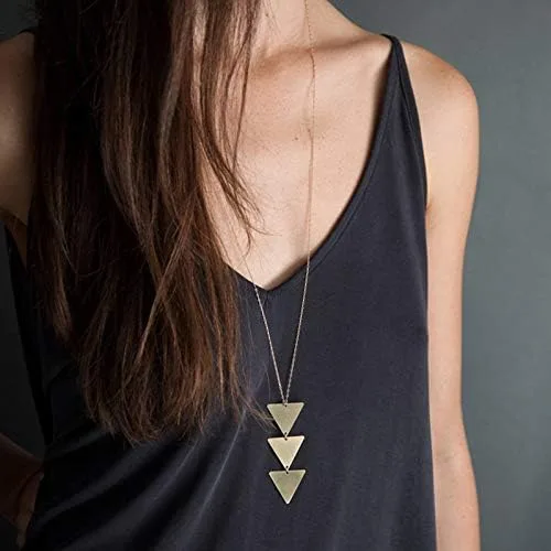 Vista 6 de YANCHUN Collares en capas para mujer, collar de disco multicapa, collares largos para niñas, collares de capas, otro, otro