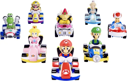 Vista 4 de Hot Wheels GBG31 Mario Kart 1:64 Bowser con vehículo Badwagon de fundición a presión, multicolor