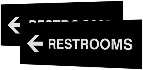 Vista 12 de Signs ByLITA Basic Restrooms - Letrero direccional para pared o puerta (negro), pequeño (paquete de 1)