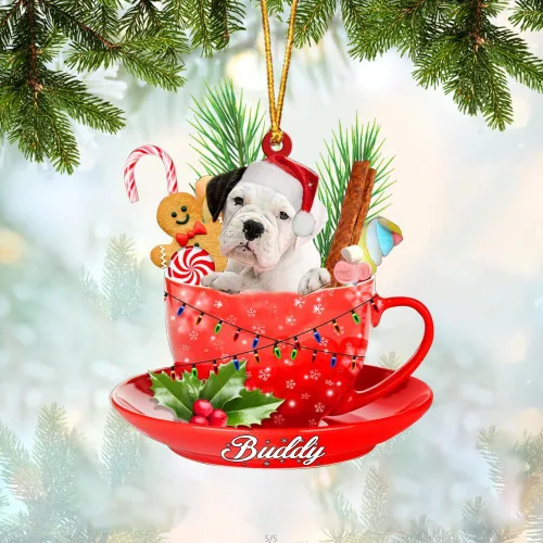 Vista 91 de Alaskan Malamute - Adorno de tetera de perro sentado en una tetera de Navidad, adorno de Navidad con nombre personalizado, adorno de automóvil