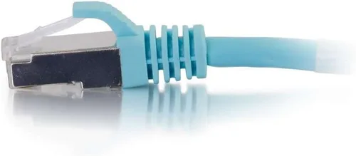 Vista 3 de C2G 00740 Cable Cat6a - Cable de conexión de red Ethernet blindado sin enganches, aguamarina (1 pie, 1.0 ft)