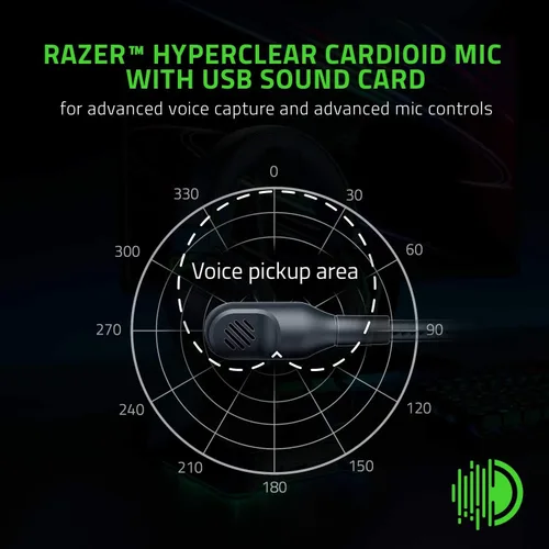 Vista 3 de Razer BlackShark V2 Auriculares para juegos sonido envolvente espacial THX 71 controladores de 197 pulgadas micrófono desmontable para computadora