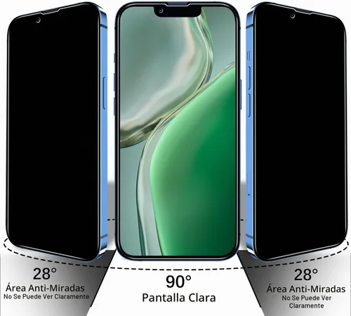 Vista 3 de Paquete de 2 protectores de pantalla de privacidad para iPhone 13 Negro