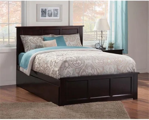 Vista 2 de Cama con plataforma de almacenamiento Queen en Espresso
