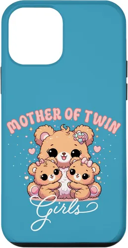 Vista 12 de iPhone 15 Mother of Twin Girls Adorable Kawaii Mama Bear and Daughters Case