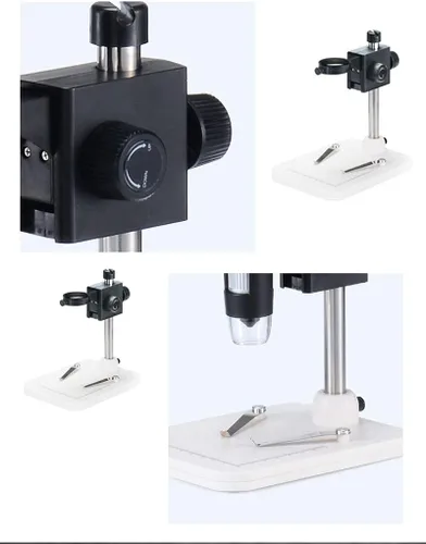 Vista 2 de Kit de accesorios para microscopio, soporte de microscopio digital USB de mano, soporte ajustable para microscopios