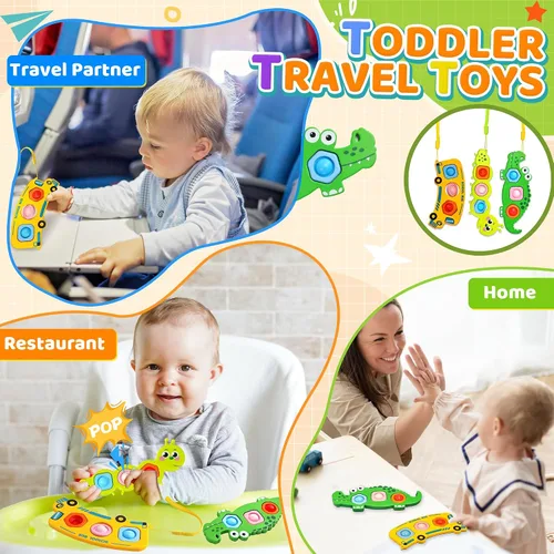 Vista 3 de Juguetes sensoriales para aliviar la ansiedad, 3 unidades, actividades de viaje en avión para niños pequeños, bolsas de regalo, juguetes