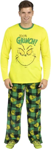 Vista 3 de Dr. Seuss Grinch - Conjunto de pijamas de Navidad para niños y adultos a juego, para familia, con medias