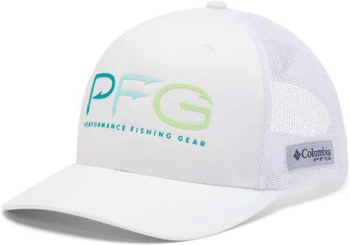 Vista 303 de Columbia Gorra de bola de malla Bandera antigua de malva/blanco/pescado