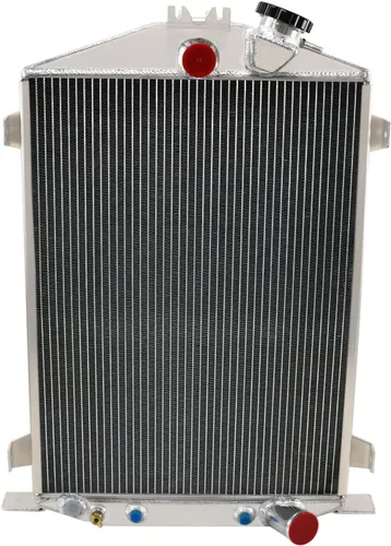 Vista 7 de Radiador para Ford Hi Boy Street Rod Rat Rod Chevy Motor 1932, radiador de aluminio de 3 filas + cubierta / ventilador + kit de relé