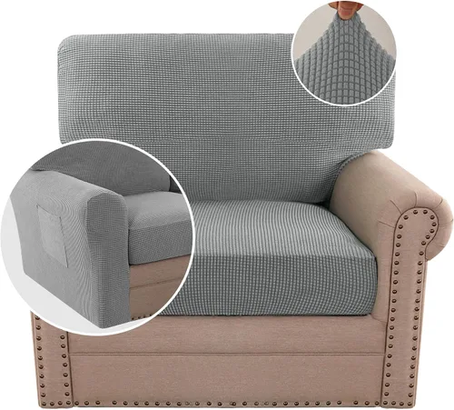 Vista 12 de H.VERSAILTEX Fundas elásticas para sillas de varias piezas, fundas para cojines ajustables para asiento y respaldo