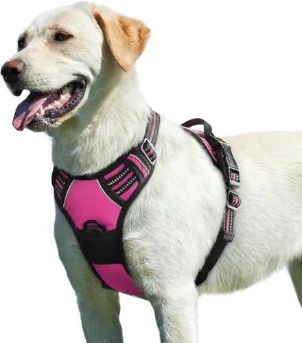 Vista 72 de Eagloo Arnés para perro pequeño, sin tirones, chaleco de servicio con tiras reflectantes y asa de control, ajustable y cómodo para caminar, arnés