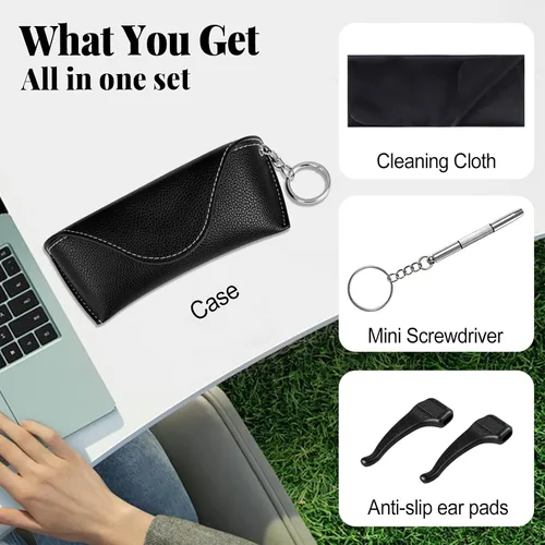 Vista 5 de RayLove Estuche para gafas de sol, funda de cuero portátil para gafas de sol, funda de protección de viaje