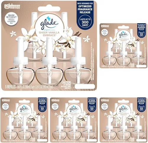 Vista 32 de Glade PlugIns - Repuestos de ambientador, aceites esenciales perfumados para el hogar y el baño, aroma Apple Cinnamon, 3.35 onzas líquidas, 5