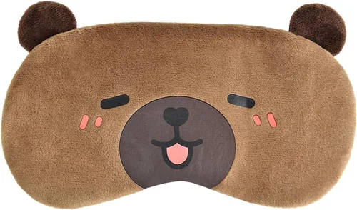 Vista 17 de Lindas máscaras para dormir con diseño de animales de dibujos animados, máscara de felpa para dormir y con los ojos vendados de viaje, divertida