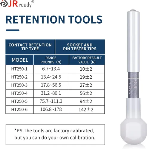 Vista 3 de JRready ST5239-HT250 Kit de herramientas de inspección de conector, herramientas de dinamómetro de retención de contacto portátil y herramientas