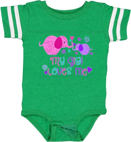 Vista 36 de inktastic My Gigi Loves Me - Body lindo de elefantes para bebé 0020 Blanco