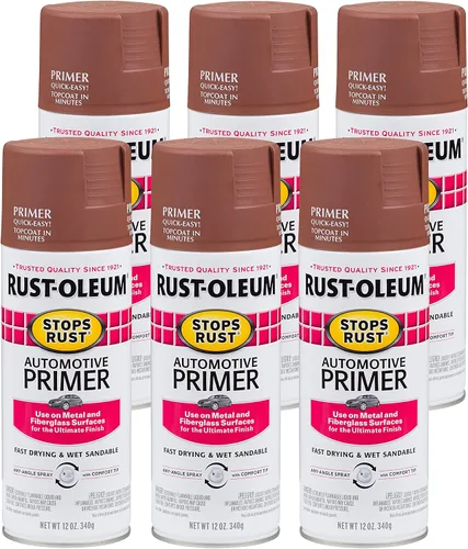 Vista 9 de Rust-Oleum 384757 Stops Rust Custom Spray de imprimación automotriz 5 en 1, 12 oz, gris oscuro mate