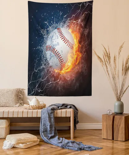 Vista 24 de Lunarable Tapiz mexicano, tema de cultura latinoamericana, sombrero de paja, manta de serape de Maracas, decoración de tela para colgar en la pared