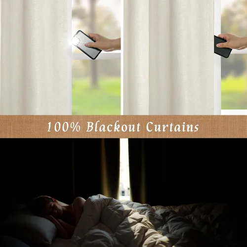 Vista 3 de LAMIT Cortinas opacas cortas de lino de 30 pulgadas para ventanas de cocina sobre el fregadero, cortinas de café texturizadas de lino marfil