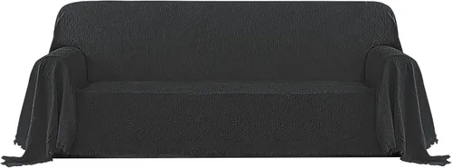Vista 11 de PureFit Funda de sofá geométrica de jacquard con borlas - Fundas de sofá decorativas texturizadas y suaves lavables para sofá de 3 cojines, funda