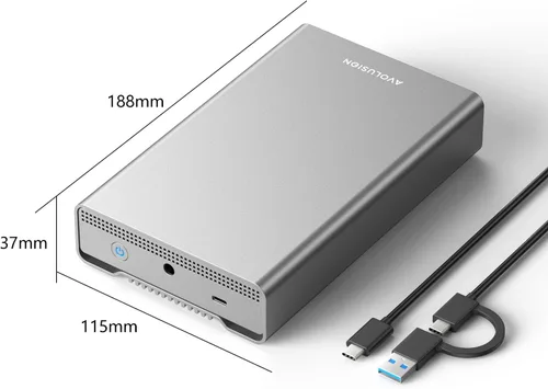 Vista 2 de Avolusion PRO-G2 14TB USB 3.2 Gen 2 (10Gbps) Disco duro externo USB-C para Windows/MacOS (plata)