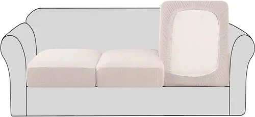 Vista 20 de H.VERSAILTEX - Fundas elásticas para cojín de sofá individual, fundas de asiento para silla de sofá, protector de cojín con tejido jacquard de sarga
