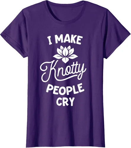 Vista 13 de Camiseta divertida de terapia de masaje I Make Knotty People Cry, Negro, S