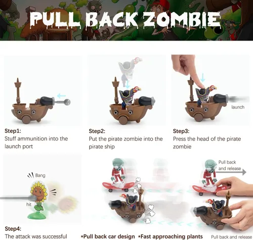 Vista 3 de Maikerry Juego de 7 figuras de PVZ con diseño de plantas, gran cumpleaños, Navidad, para niños y niñas, con mapa de campo de batalla