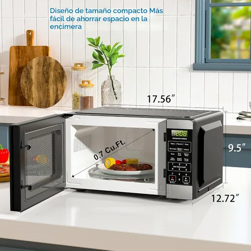 Vista 5 de Microondas de mostrador Kenmore, 6 menús preestablecidos automáticos, bloqueo para niños, funciones de descongelación y cocina exprés, 700 vatios, 7