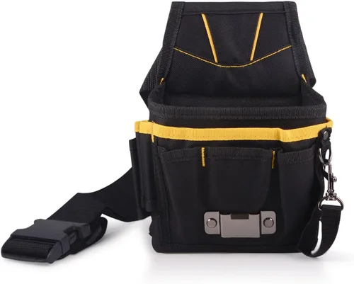 Vista 2 de Gomake Bolsa de herramientas de múltiples bolsillos con cinturón ajustable, bolsa de herramientas Oxford impermeable para tinte de ventana