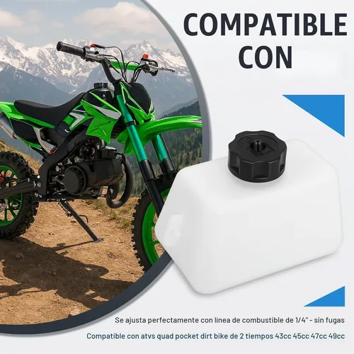 Vista 5 de PODOY Mini tanque para combustible, gas para minimotocicleta cuatriciclo, ciclomotor, de 2 tiempos, 43cc 45cc 47cc 49cc