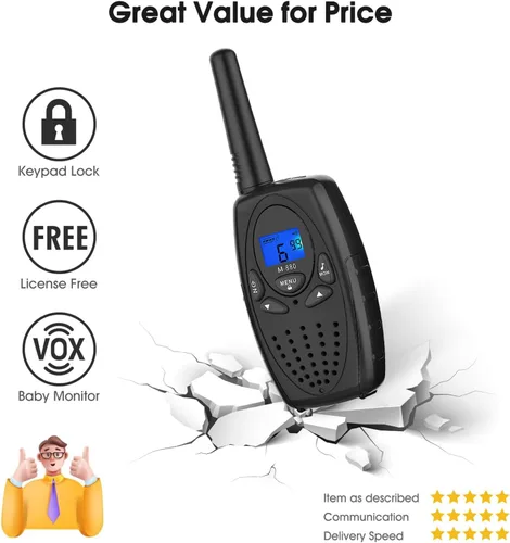 Vista 6 de Walkie Talkies para adultos, Topsung M880 FRS Radio bidireccional de largo alcance con clip para cinturón VOX/Talky de mano con 22 canales 3 millas