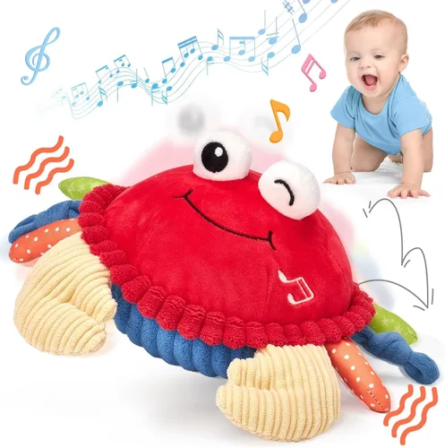 Vista 10 de hahaland - Juguete de abeja que rebota para el tiempo boca abajo, para 6 meses, juguete musical de abeja de peluche para bebés de 7, 8, 9, 10, 11
