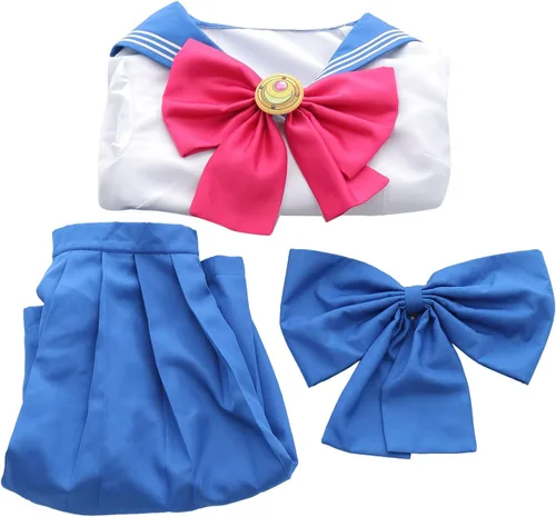 Vista 7 de haikyuu Traje de cosplay para mujer, conjunto de uniforme JK con corbatín y decoración de lazo en la espalda