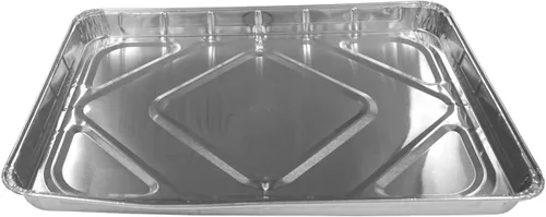 Vista 3 de Paquete de 10 bandejas de aluminio duraderas para hornear de 1/2 de tamaño medio, con tapas de cúpula, moldes desechables de aluminio para hornear