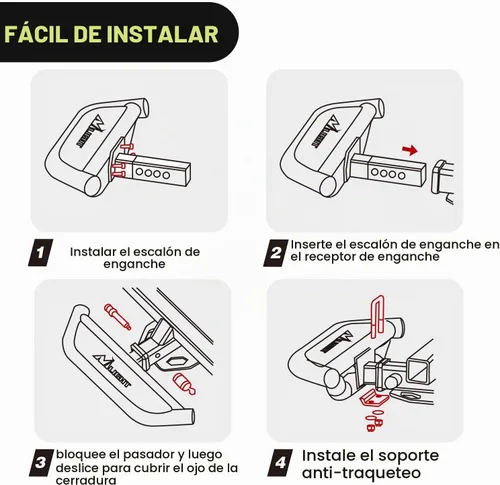 Vista 7 de Nilight Paso de enganche con receptor de enganche de 2 pulgadas, protector de parachoques trasero compatible con automóviles, camiones, vehículos