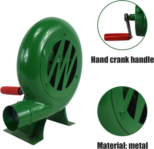 Vista 6 de Ventiladores de barbacoa, soplador de barbacoa de 200 W, mini soplador de forja de herrero con conducto de hierro, soplador manual portátil